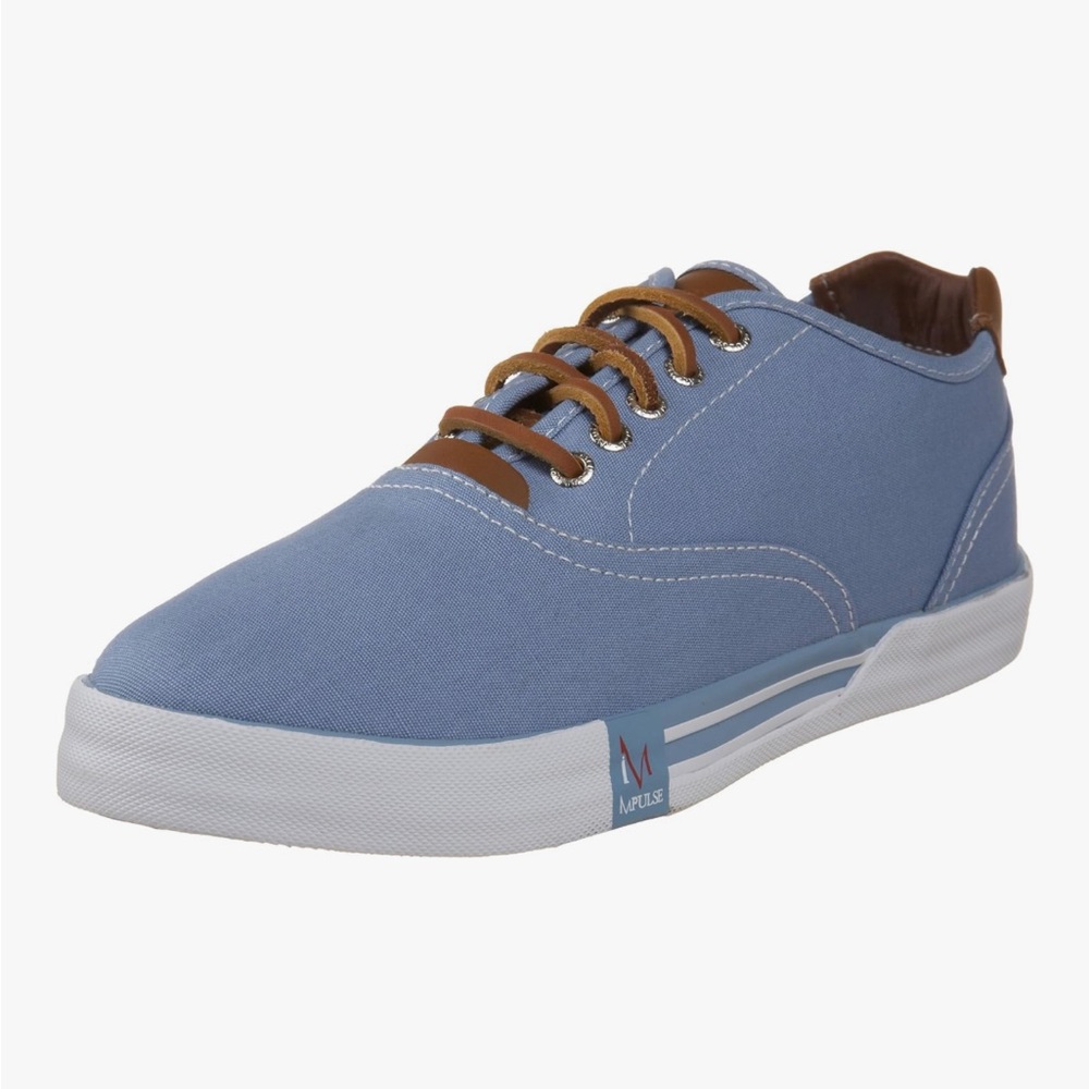 Impulse Men's Light Blue and Brown Canvas Sneakers- size 13